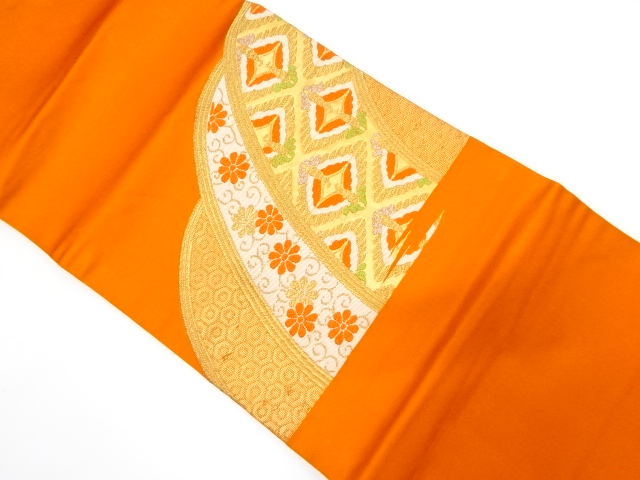 JAPANESE NAGOYA OBI / WOVEN FLOWER ARABESQUE
